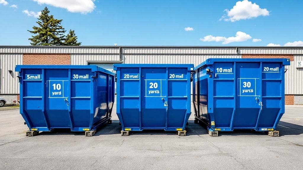 Different sized dumpsters for comparison